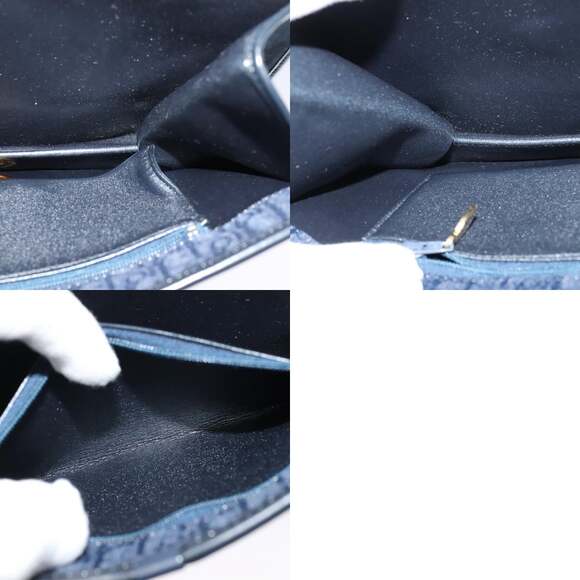 DIOR Trotter Canvas Shoulder Bag Navy Gold - Picture 12 of 12